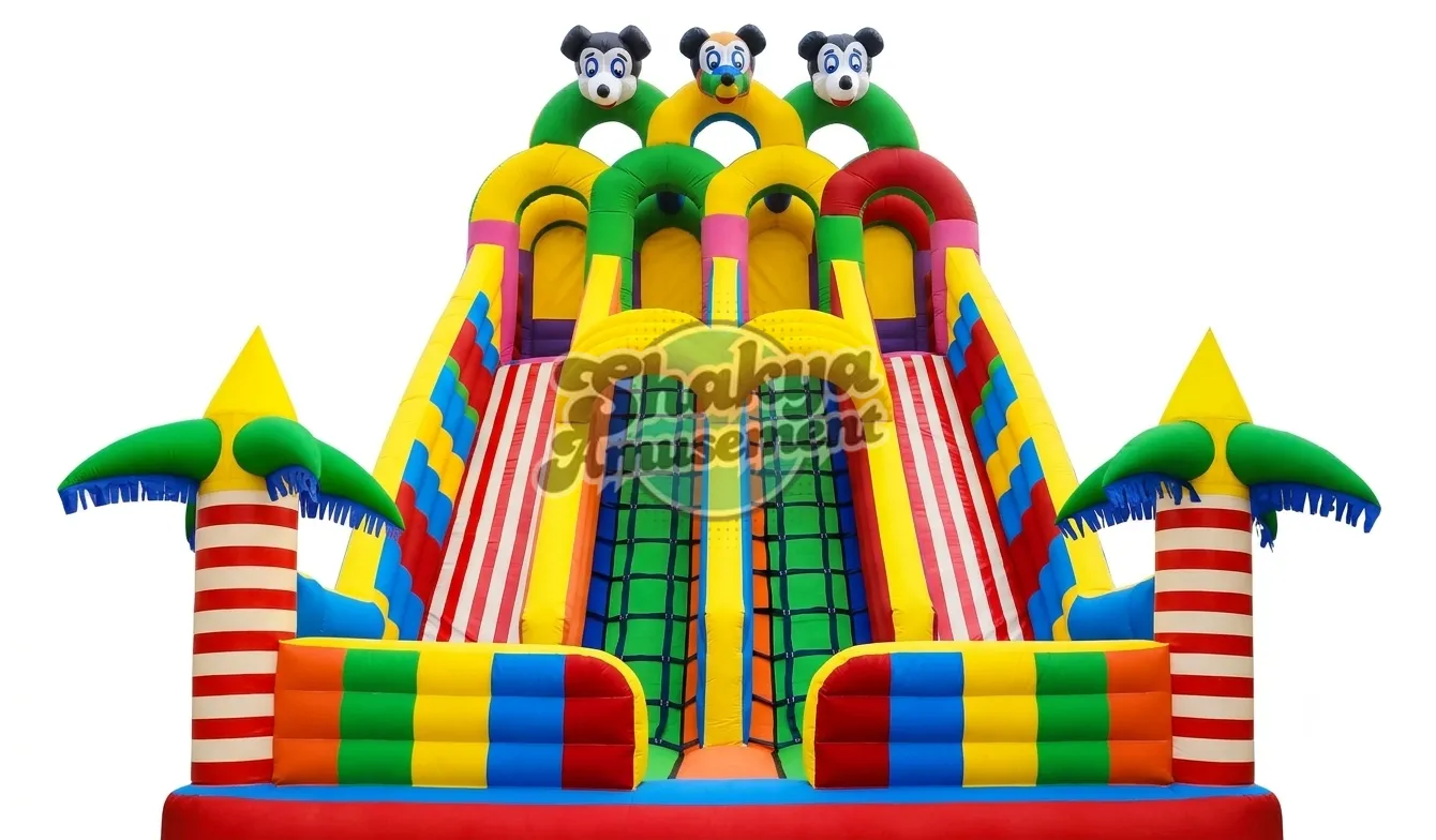 16x24 Ft 4-Lane Mickey Mouse Bouncy Castle – Rainbow Slides (SB162422001A) - Commercial Inflatable Bounce Castles Manufacturer Delhi