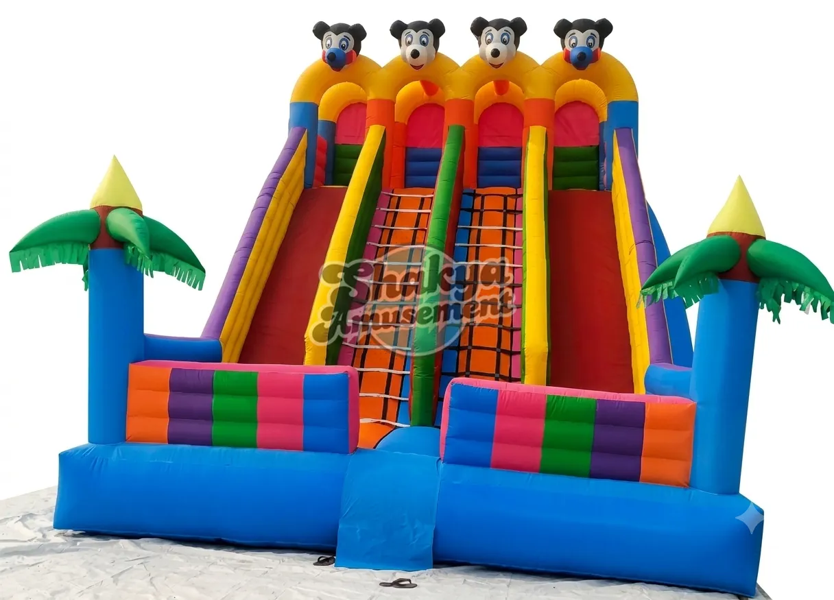 18x24 Ft 4-Lane Mickey Mouse Bouncy Castle – Blue Palm Towers – view 1