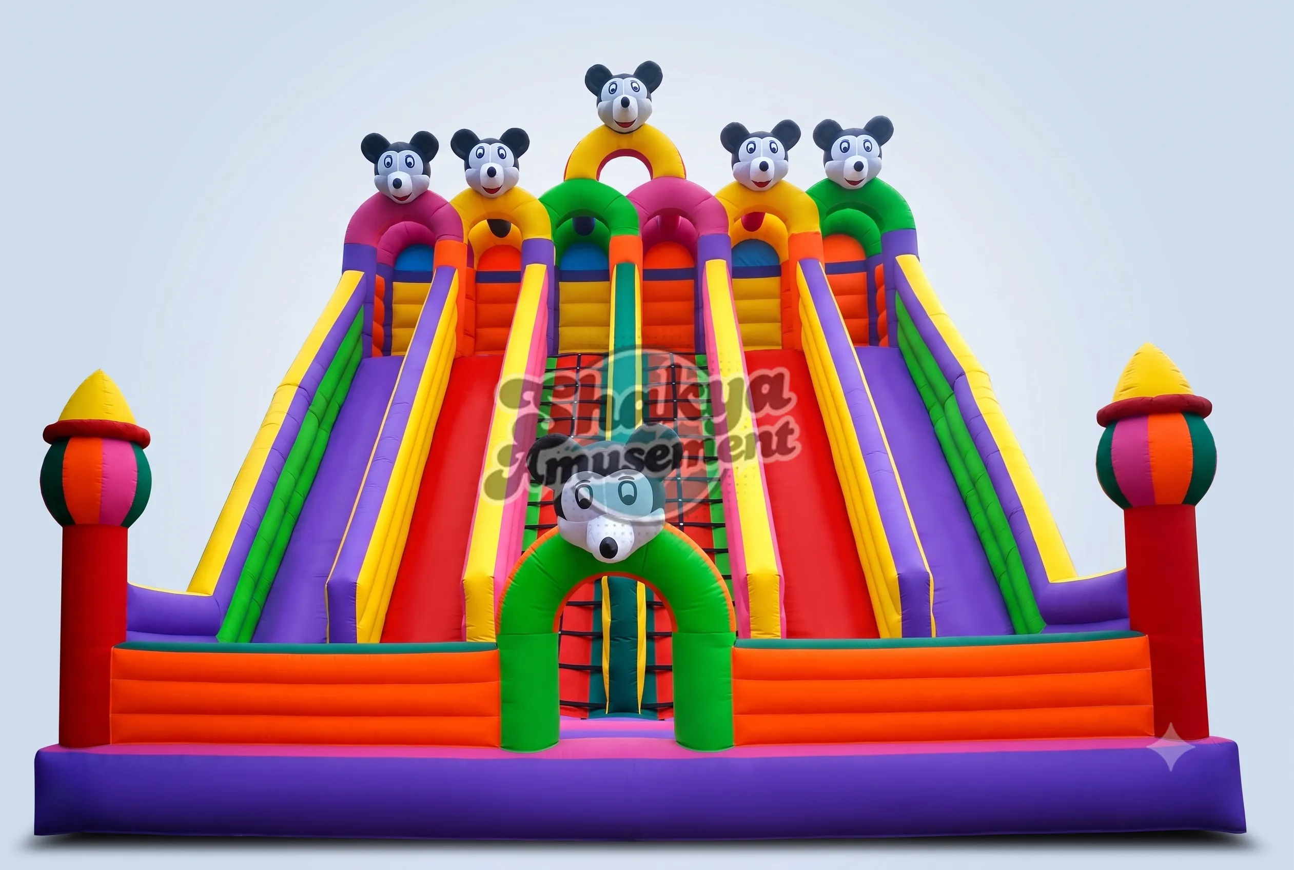 26x26 Ft 6-Lane Mickey Mouse Bounce House – view 1